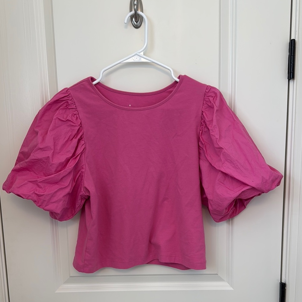 a new day Pink‎ Puff Sleeve Blouse